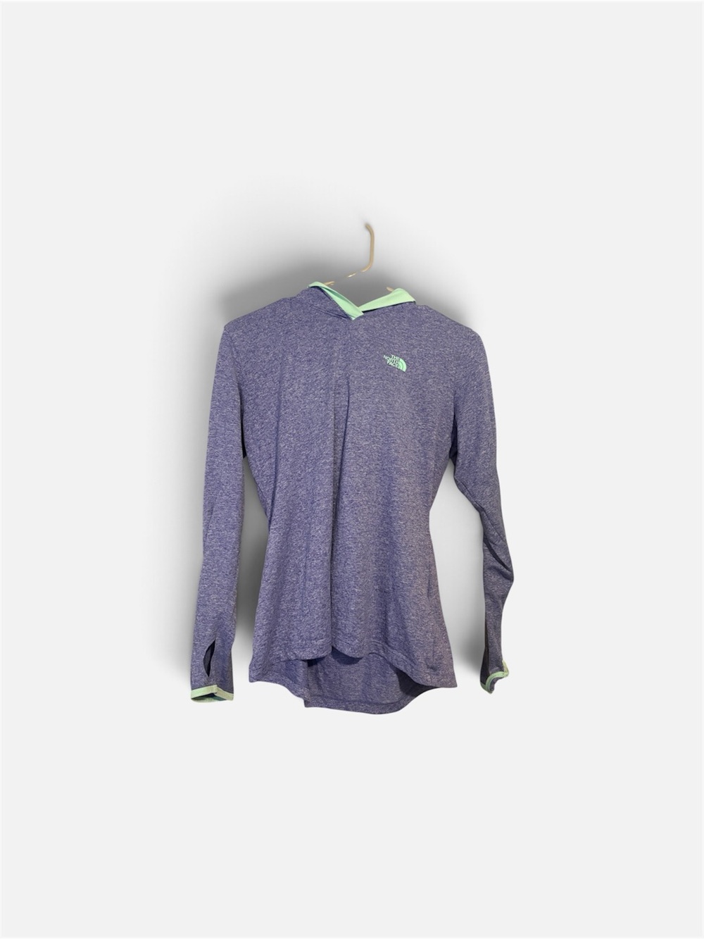 The North Face Women’s Heathered Lavender Hooded Pullover with Mint Accents